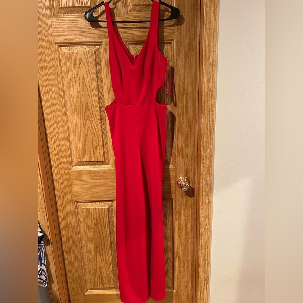Elegant Red Sleeveless Jumpsuit